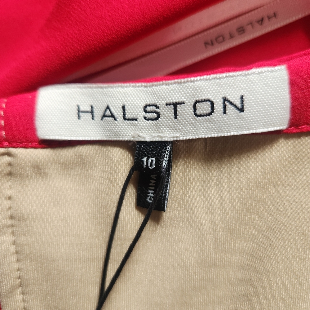 ❤️Host Pick! NWT Halston Heritage Red Strapless Draped Side Jumpsuit Size 10 - Picture 3 of 16